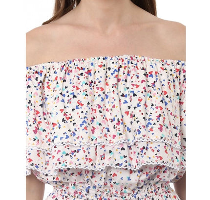 Women's Rayon Floral Half Sleeve Above Knee Dress (Multicolor)