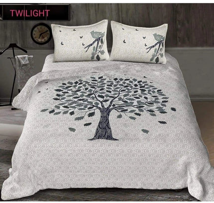 Cotton Printed Queen Size Bedsheet With 2 Pillow Covers (White, 90x100 Inch)