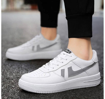 Men's Casual Synthetic Solid Lace-Up Shoes (White)