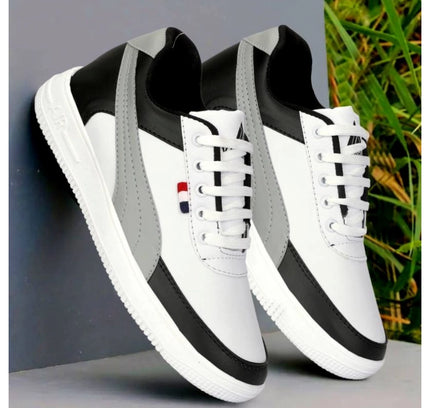 Men's Casual Synthetic Solid Lace-Up Shoes (Black)