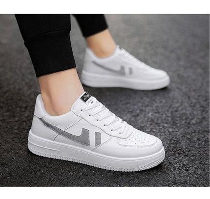 Men's Casual Synthetic Solid Lace-Up Shoes (White)