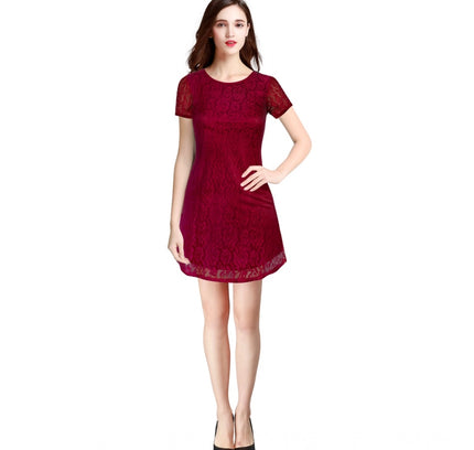 Women's Rasal Solid Round Neck Cap Sleeve Dress (Maroon)