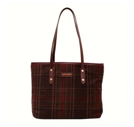 Women's Woolen  Medium Shoulder Zipper Handbag (Red)