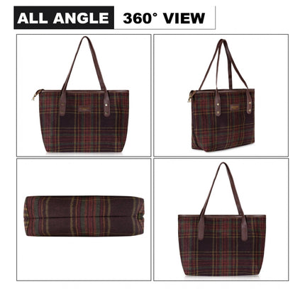 Women's Woolen  Medium Shoulder Zipper Handbag (Red)