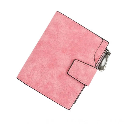 Women's Vegan Leather Small Zipper Wallet (RoseGlod)