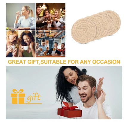 Cotton Rope Drink Coasters 6 Pcs Set (Cream)