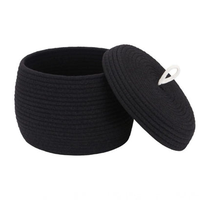 Cotton Bear Shaped Storage Matka Basket With Lid Pack of 1 (Black)