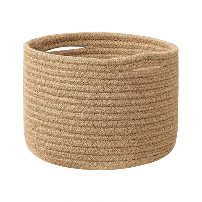 Cotton Storage Rope Woven Baskets 9x7 Inch Pack of 1 (Beige)