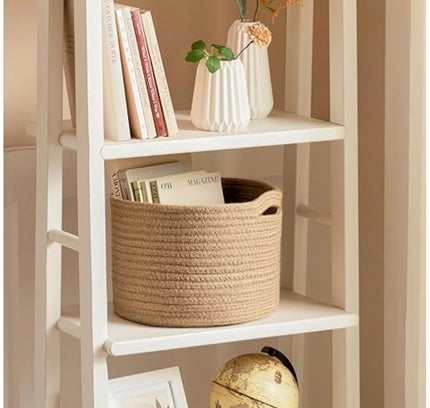 Cotton Storage Rope Woven Baskets 9x7 Inch Pack of 1 (Beige)