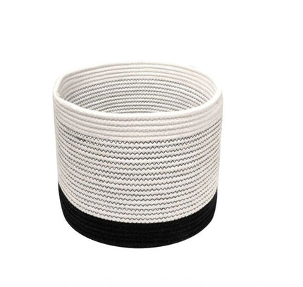 Cotton Large Woven Storage Basket 10x10 Inch Pack of 1 (White)