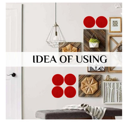 Cotton Rope Drink Coasters 4 Pcs Set (Red)