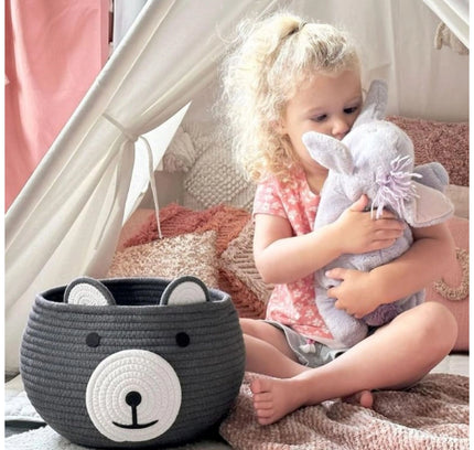 Cotton Bear Shaped Storage Baskets Pack of 1 (Grey)