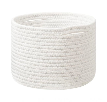 Cotton Storage Rope Woven Baskets 9x7 Inch Pack of 1 (White)