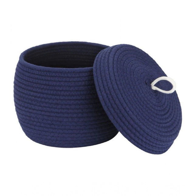 Cotton Bear Shaped Storage Matka Basket With Lid Pack of 1 (Blue)