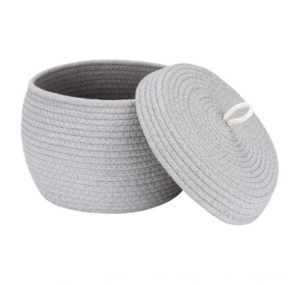 Cotton Bear Shaped Storage Matka Basket With Lid Pack of 1 (Grey)