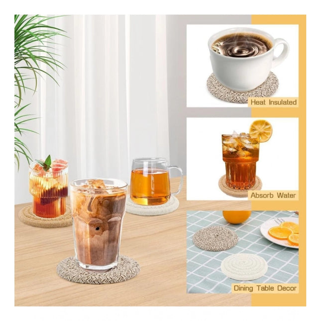 Cotton Rope Drink Coasters 6 Pcs Set (Mix)