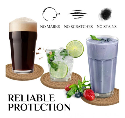 Cotton Rope Drink Coasters 4 Pcs Set (Beige)