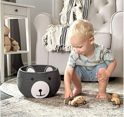 Cotton Bear Shaped Storage Baskets Pack of 1 (Grey)