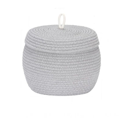 Cotton Bear Shaped Storage Matka Basket With Lid Pack of 1 (Grey)