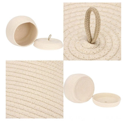 Cotton Bear Shaped Storage Matka Basket With Lid Pack of 1 (Beige)