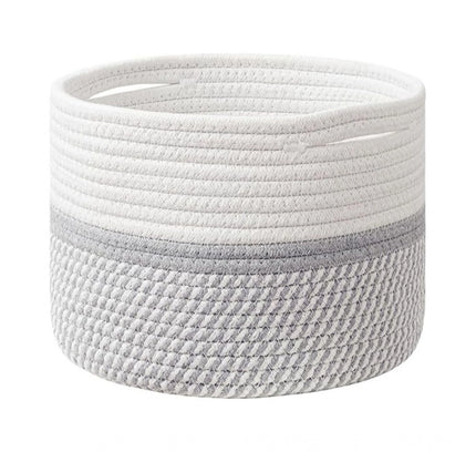 Cotton Storage Rope Woven Baskets 9x7 Inch Pack of 1 (Grey)