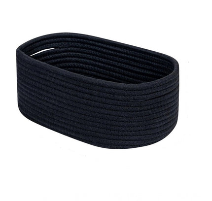 Cotton Oval Storage Rope Woven Baskets Pack of 1 (Black)