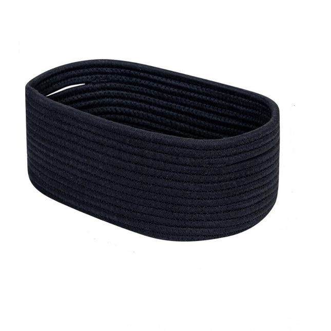 Cotton Oval Storage Rope Woven Baskets Pack of 1 (Black)