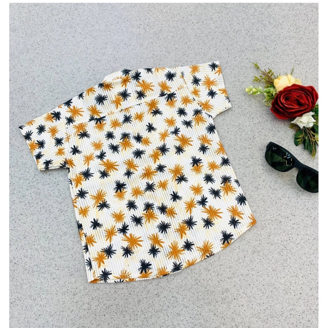 Boy's Cotton Blend Printed Short Sleeve Shirt and Shorts Set (MultiColor)