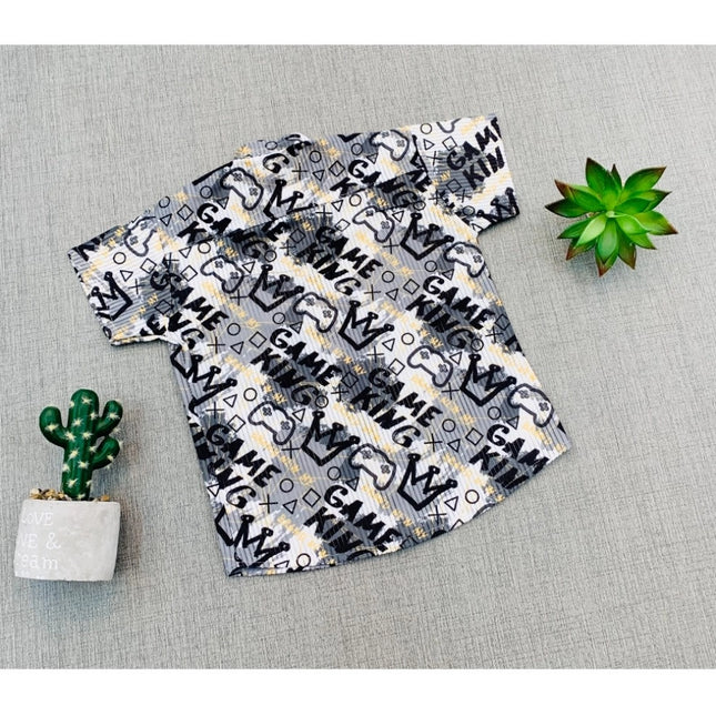 Boy's Cotton Blend Printed Short Sleeve Shirt and Shorts Set (MultiColor)