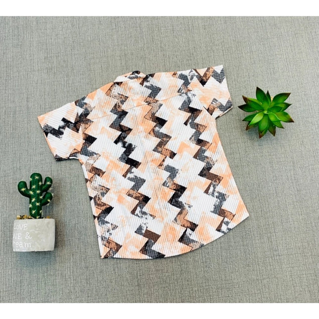 Boy's Cotton Blend Printed Short Sleeve Shirt and Shorts Set (MultiColor)