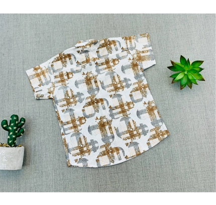 Boy's Cotton Blend Printed Short Sleeve Shirt and Shorts Set (MultiColor)