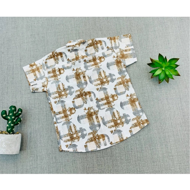 Boy's Cotton Blend Printed Short Sleeve Shirt and Shorts Set (MultiColor)