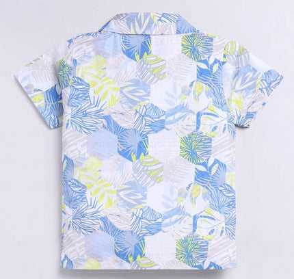 Boy's Cotton Blend Printed Short Sleeve Shirt and Shorts Set (MultiColor)