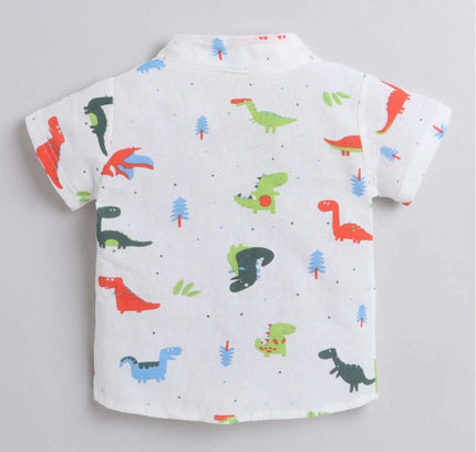 Boy's Cotton Blend Printed Short Sleeve Shirt and Shorts Set (MultiColor)