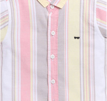 Boy's Cotton Blend Printed Short Sleeve Shirt (MultiColor)