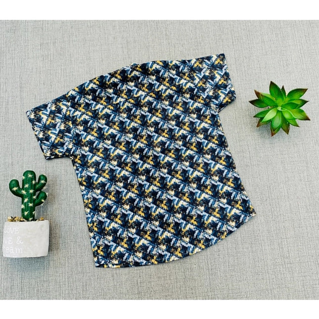 Boy's Cotton Blend Printed Short Sleeve Shirt and Shorts Set (MultiColor)