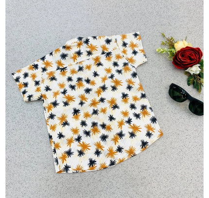 Boy's Cotton Blend Printed Short Sleeve Shirt (MultiColor)