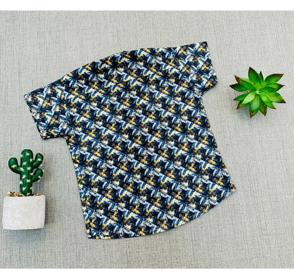 Boy's Cotton Blend Printed Short Sleeve Shirt (MultiColor)
