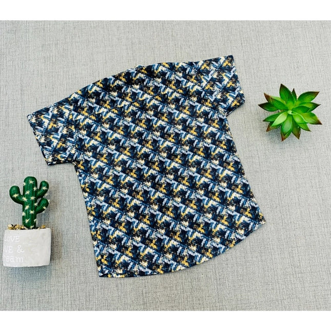 Boy's Cotton Blend Printed Short Sleeve Shirt (MultiColor)