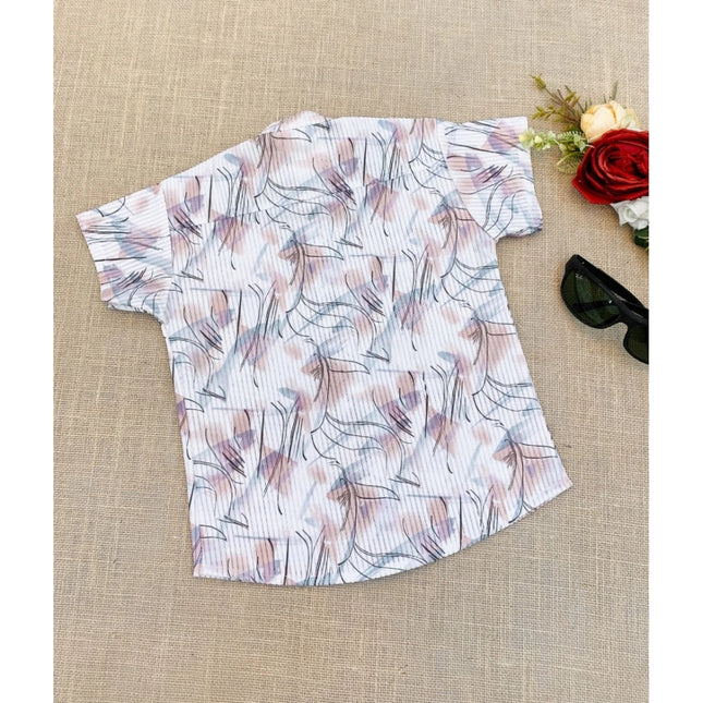 Boy's Cotton Blend Printed Short Sleeve Shirt and Shorts Set (MultiColor)