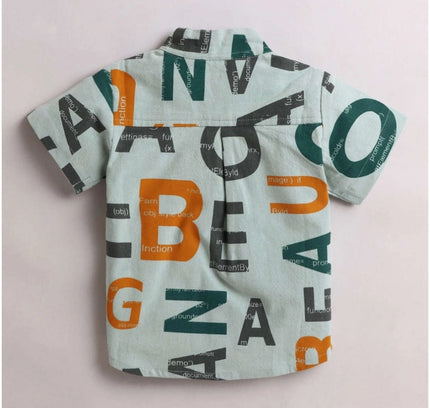 Boy's Cotton Blend Printed Short Sleeve Shirt and Shorts Set (MultiColor)