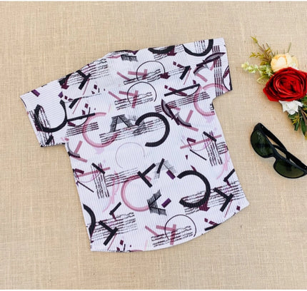 Boy's Cotton Blend Printed Short Sleeve Shirt and Shorts Set (MultiColor)