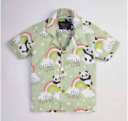 Boy's Lycra Blend Printed Short Sleeve Shirt and Shorts Set (MultiColor)