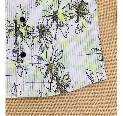 Boy's Cotton Blend Printed Short Sleeve Shirt (MultiColor)