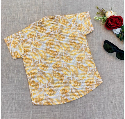 Boy's Cotton Blend Printed Short Sleeve Shirt (MultiColor)