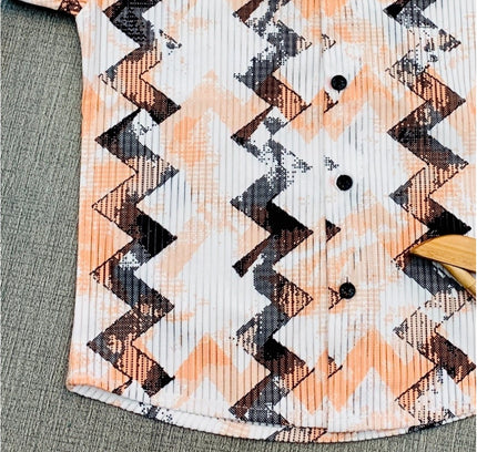 Boy's Cotton Blend Printed Short Sleeve Shirt (MultiColor)