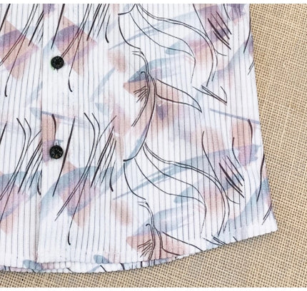 Boy's Cotton Blend Printed Short Sleeve Shirt (MultiColor)