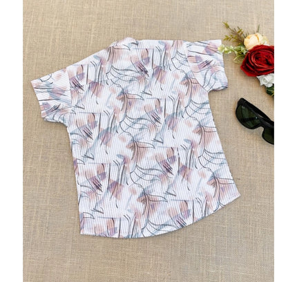 Boy's Cotton Blend Printed Short Sleeve Shirt (MultiColor)
