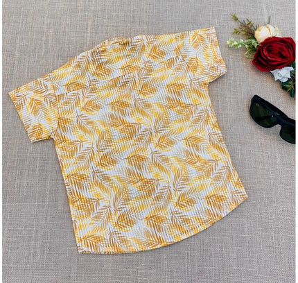 Boy's Cotton Blend Printed Short Sleeve Shirt and Shorts Set (MultiColor)