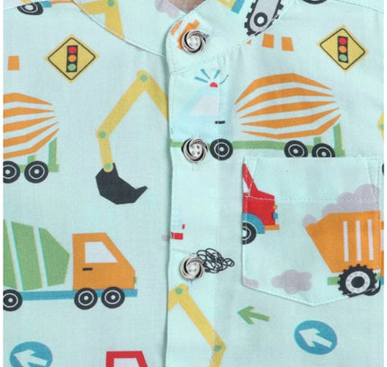 Boy's Cotton Blend Printed Short Sleeve Shirt and Shorts Set (MultiColor)